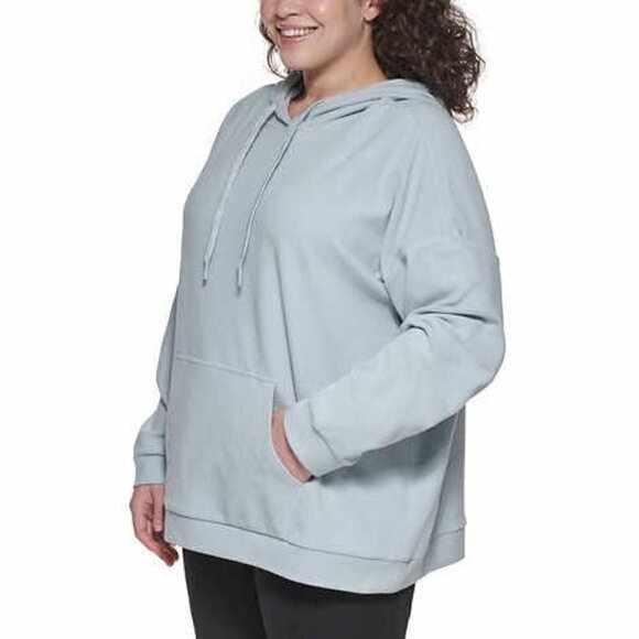 *2/$25* Marc New York Women's Light Blue Midweight Hoodie Plus Size 2X - Picture 1 of 7